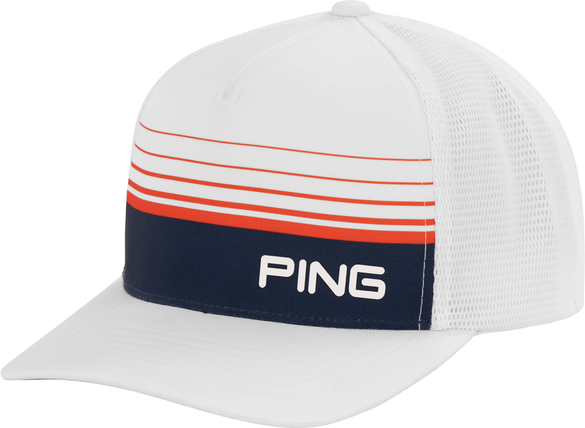 PING Limited Edition Red, White & Mens Golf Trucker Hat 2026 - White