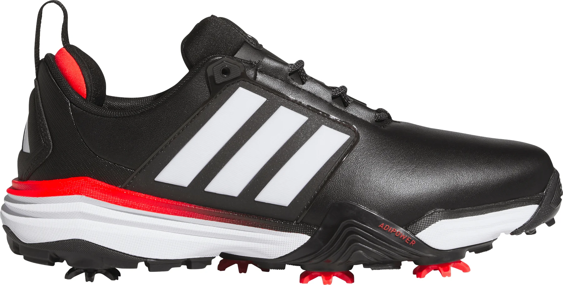 adidas Adipower 26 Golf Shoes - Core Black/Cloud White/Lucid Red - 10 - MEDIUM