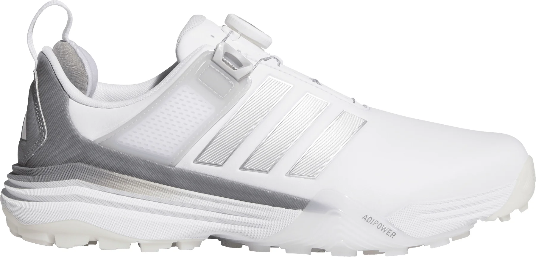 adidas Adipower 26 BOA Spikeless Golf Shoes - Cloud White/Silver Metallic/Grey Two - 10 - MEDIUM
