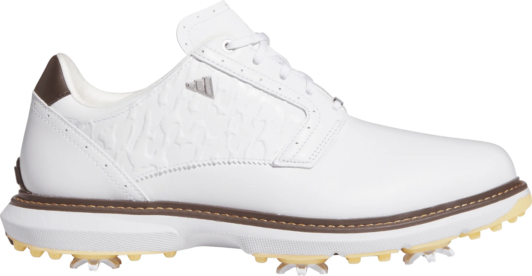 adidas MC70 SPK Golf Shoes 2026 - Cloud White/Matte Silver/Brown - 10 - MEDIUM