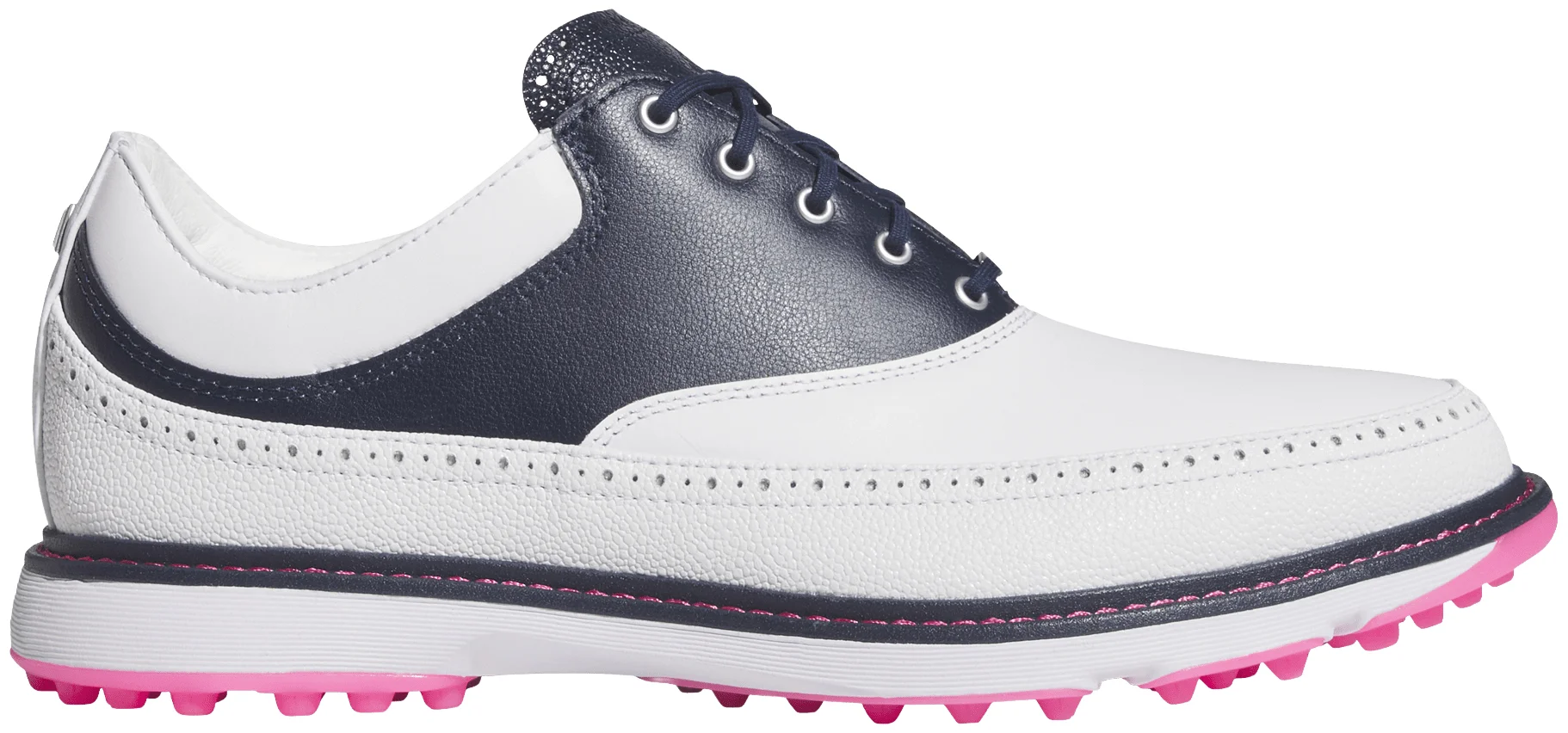 adidas MC80 Golf Shoes - Cloud White/Collegiate Navy/Lucid Pink - 10 - MEDIUM
