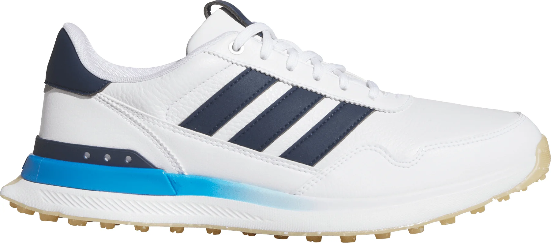adidas S2G 26 Leather Spikeless Golf Shoes - Cloud White/Collegiate Navy/Lucid Ray Blue - 10 - MEDIUM