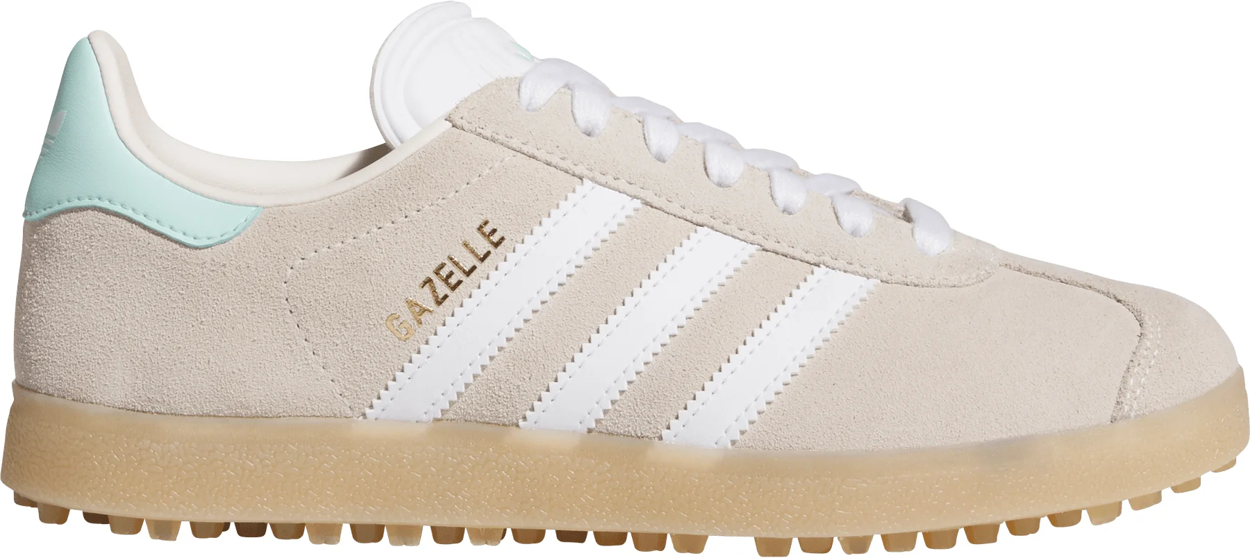 adidas Womens Gazelle Spikeless Golf Shoes - Cloud White/Clear Mint - 8 - MEDIUM