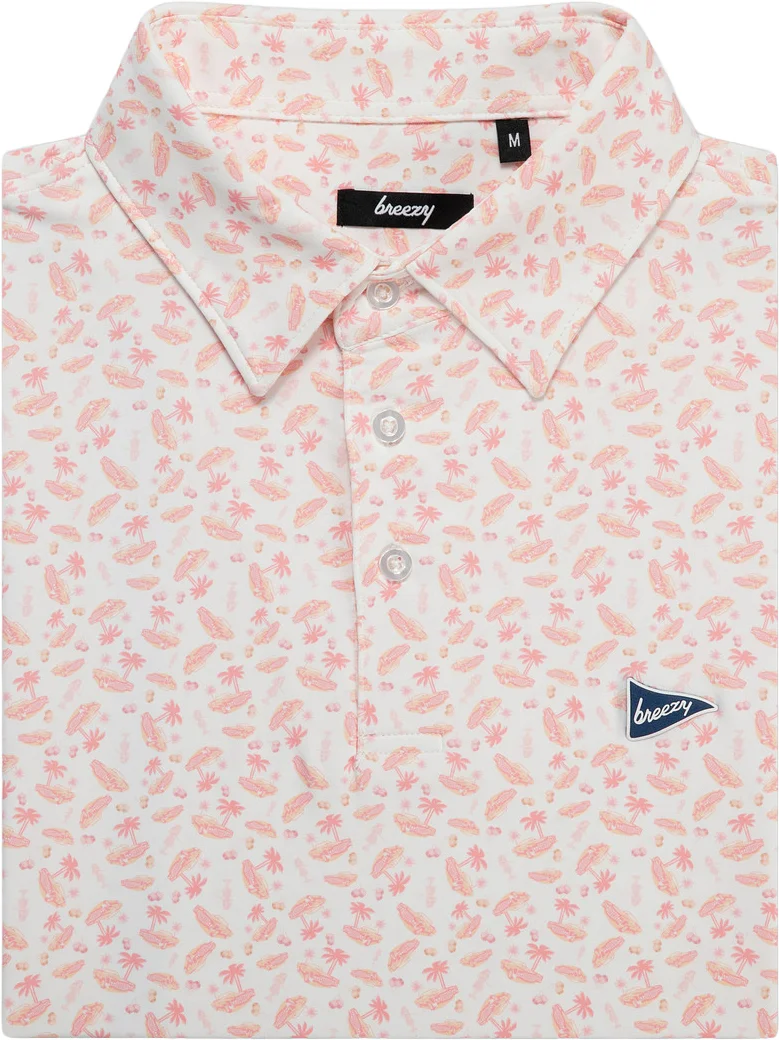 breezy The Caddylac Mens Golf Polo - Orange, Size: X-Large