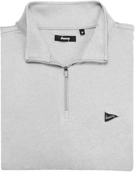 breezy The Gimme Quarter-Zip Mens Golf Pullover - Grey - Grey, Size: Large