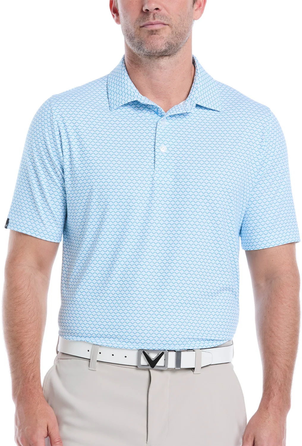 Callaway Gradient Chevron Print Mens Golf Polo - Blue, Size: XXL