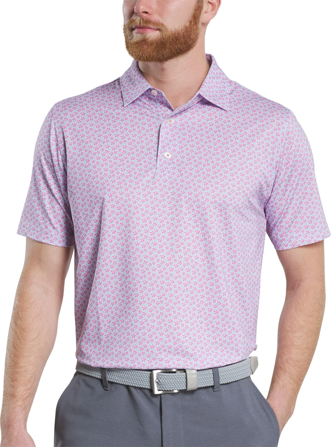 ☆KENZO GOLF☆LL☆薄ピンク柄シャツ☆綿100%☆素敵な柄でカッコイイ