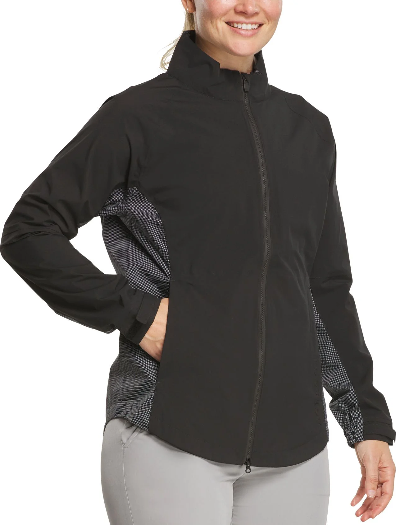 グローリー:ジャパン・ツアー・エディション FootJoy Women's HydroLite X Golf Rain Jacket Black/White - Carl's
