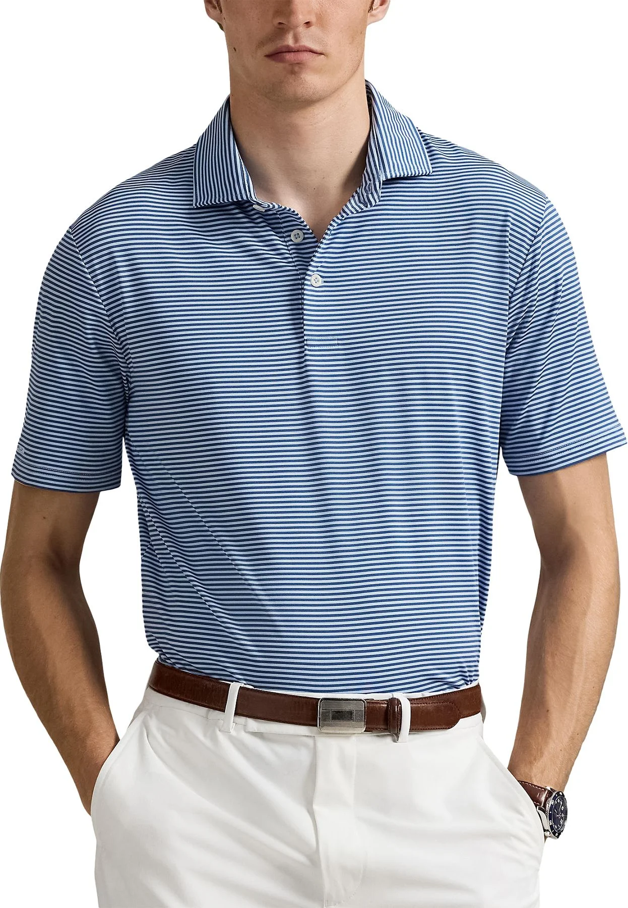 RLX Ralph Lauren Striped Classic Fit Performance Golf Polo Shirt