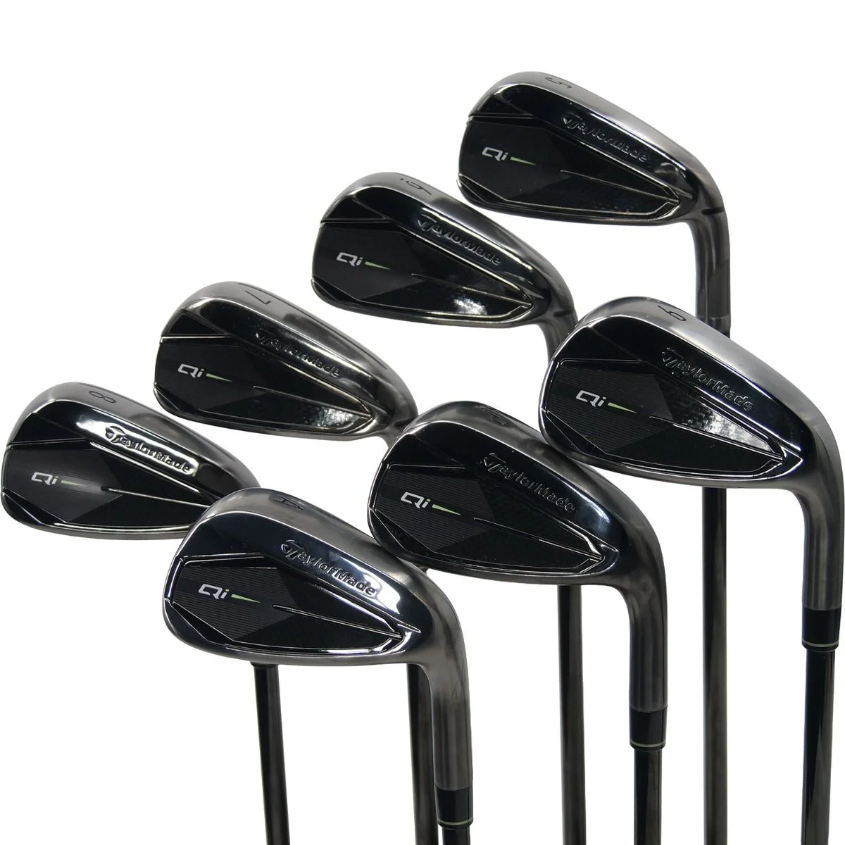 Used Taylormade Qi Gunmetal Irons 5 - PW, AW Right Handed KBS Max