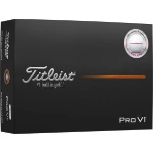 2025 Titleist Pro V1 AIM Pink Performance Alignment Golf Balls Dozen Box