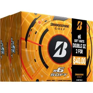 2026 Bridgestone e6 Soft Double Dozen Golf Balls Packaging
