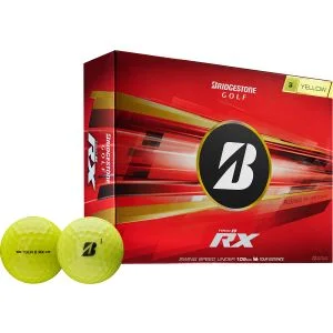 2026 Bridgestone Tour B RX Yellow Golf Balls Dozen Box And Ball