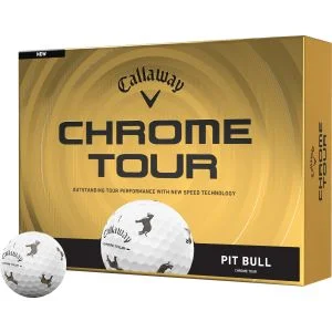 2026 Callaway Chrome Tour Dogs Pit Bull Golf Balls Dozen Box And Ball