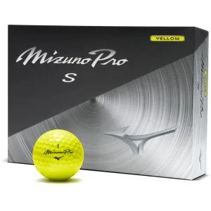 Mizuno Pro S Yellow Golf Balls Dozen Box And Ball