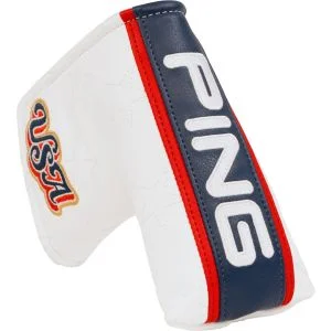2026 PING Limited Edition Red, White & Golf Blade Putter Headcover Top And Side