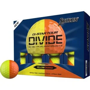 SRIXON Q-STAR TOUR 6 DIVIDE Yellow/Orange Golf Balls Dozen Box And Ball