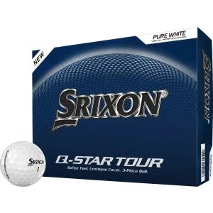 2026 Srixon Q-STAR TOUR 6 White Golf Balls Dozen Box And Ball