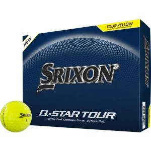 Srixon Q-STAR TOUR 6 Yellow Golf Balls Dozen Box And Ball