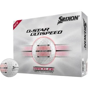 Srixon Q-STAR ULTISPEED TRACKLINE White Golf Balls Dozen Box And Ball