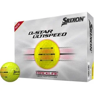 SRIXON Q-STAR ULTISPEED TRACKLINE Yellow Golf Balls Dozen Box And Ball