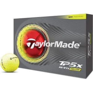 2026 TaylorMade TP5x Yellow Golf Balls Dozen Box And Ball