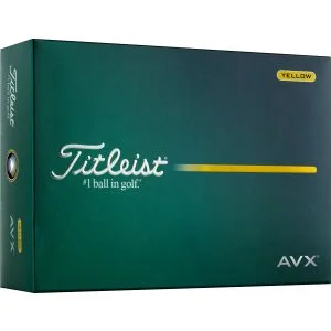 2026 Titleist AVX Yellow Golf Balls Dozen Box