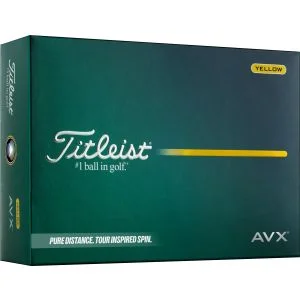 2026 Titleist AVX Yellow Golf Balls Dozen Box