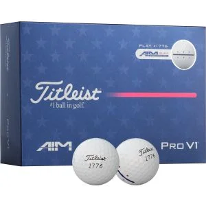 Titleist Pro V1 AIM Performance Red, White, & Blue 1776 Golf Balls