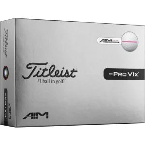 2026 Titleist Pro V1x Left Dash Pink AIM Performance Golf Balls Dozen Box