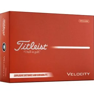 2026 Titleist Velocity Matte Orange Golf Balls Dozen Box