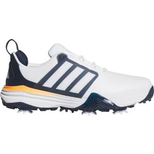 adidas Adipower 26 Golf Shoes Cloud White/Collegiate Navy/Lucid Orange Lateral Side View
