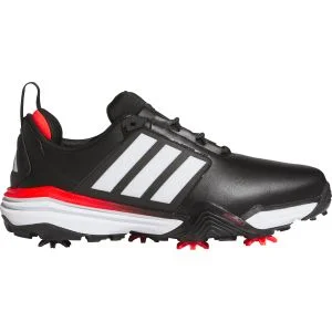 adidas Adipower 26 Golf Shoes Core Black/Cloud White/Lucid Red Lateral Side View