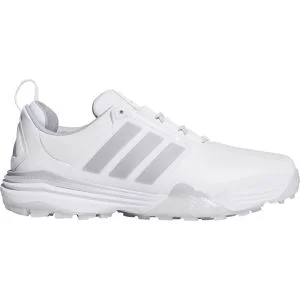 adidas Adipower 26 Spikeless Golf Shoes Cloud White/Silver Metallic/Halo Silver Lateral Side View