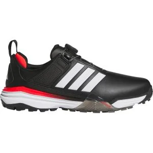adidas Adipower 26 BOA Spikeless Golf Shoes Core Black/Cloud White/Lucid Red Lateral Side View