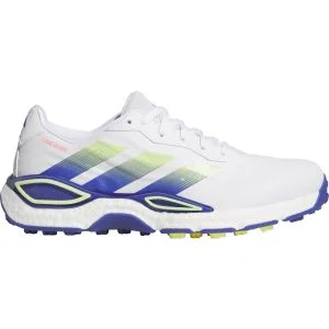 adidas CodeChaos 27 Spikeless Golf Shoes Cloud White/Dual Indigo/Frozen Lemon Lateral Side