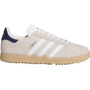 adidas Gazelle Spikeless Golf Shoes Cloud White/Night Indigo Lateral Side View