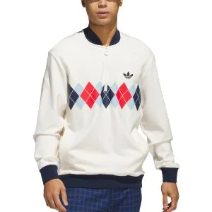 adidas Originals Argyle Printed Quarter Zip Golf Sweatshirt