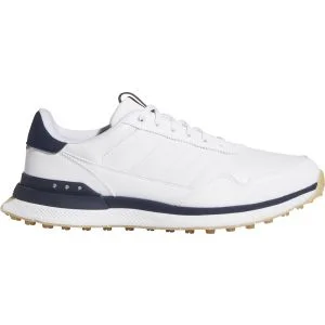 adidas S2G 26 Leather Spikeless Golf Shoes Cloud White/Cloud White/Collegiate Navy Lateral Side