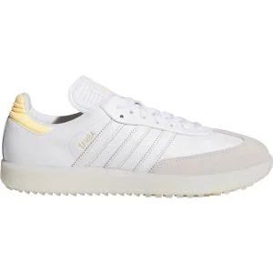 adidas Samba Spikeless Golf Shoes Cloud White/Ice tangerine/Off White Lateral Side View