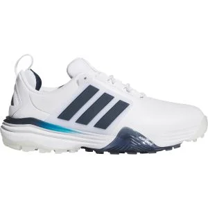 adidas Women's Adipower 26 Spikeless Golf Shoes Cloud White/Collegiate Navy/Crystal White Lateral Side View