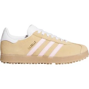 adidas Women's Gazelle Spikeless Golf Shoes Ice Tangerine/Clear Pink/Cloud White Lateral Side View