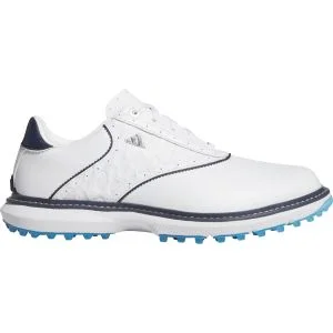 adidas Women's MC70 Spikeless Golf Shoes Cloud White/Collegiate Navy/Lucid Ray Blue Lateral Side View