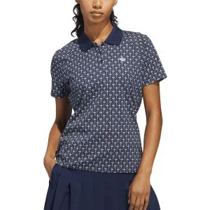 adidas Womens Originals All Over Trefoil Golf Polo Shirt