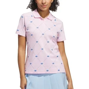adidas Womens Originals Printed Trefoil Golf Polo Shirt