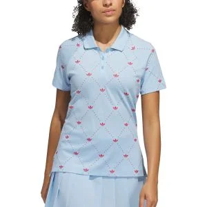 adidas Womens Originals Printed Trefoil Golf Polo Shirt