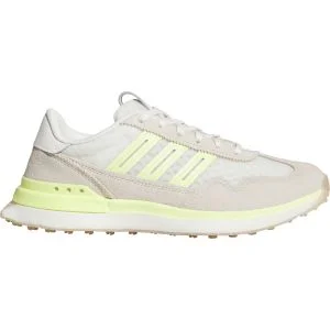 adidas Women's S2G 26 Vent Spikeless Golf Shoes Off White/Frozen Lemon/Alumina Lateral Side