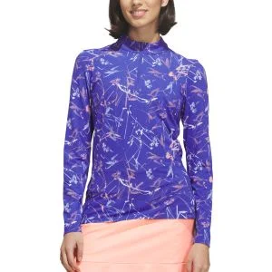 adidas Women's Ultimate365 Cool Feeling Printed Quarter Zip Mock Neck Golf Top