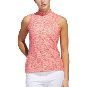 adidas Womens Ultimate365 Mock Sleeveless Golf Polo Shirt