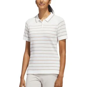 adidas Womens Ultimate365+ Stripe Knit Golf Polo Shirt